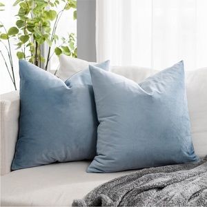 24x24” velvet blue pillow covers